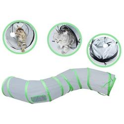 PetLike S Way Cat Tunnel Collapsible Pop-up Pet Tube Hideaway Play Toy with Ball Cat Tube Toy