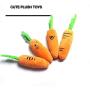 Hiidocat (4 Pack) Plush Squeaky Dog Toy Stuffed Interactive Pet Toys Plush Toy Carrot Set of 4 Pieces Cute Smiling Carrot Plush Chew Squeaker Dog Puppy Cat Vegetable Carrot Sound Voice Plush Toy