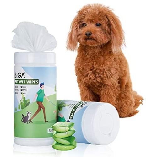 Pet Grooming Wipes with Deodorizing Hypoallergenic for Dogs Cats Cleaning Face Butt Eyes Ears Paws Teeth 60ct per Pack