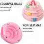 ikjuh Cat Turntable Toys Interactive Round Pet Toys 4 Layers Plastic Ball Rocking Roller for Cats Kitten IQ Training Puzzle Track Tower with Balls (Pink) ikjuh Cat Turntable Toys Interactive Round Pet Toys 4 Layers Plastic Ball Rocking Roller for Cats Kitten IQ Training Puzzle Track Tower with Balls (Pink)