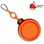 Visky Pet Travel Cup/Bowl Small Animal TPE Bowls Dog Cat Rabbit Collapsible & Portable Bowl With Carabiner-Orange