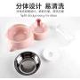 U/D Double Cat and Dog Bowls Prevent Tipping Food Bowls and Detachable Water Fountain Bowls