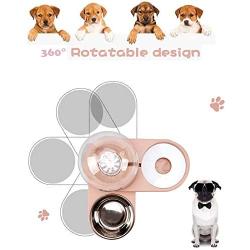 PetFun 2 in1 Pet Bowls Set Automatic Water Dispenser, No-Spill Dog Water Bowl & Dish Stainless Steel Durable & Detachable Feeder Bowl for Cats & Dogs