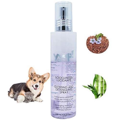 YUUP! Italy Home & Professional Glossing & Detangling Spray for Dogs and Cats - Protecting From Sun, Chlorine, Dying and Pollution - Ideal for Long and the most Neglected and Tangled Coat(5 oz/8.5 oz)