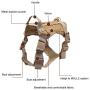 Tylu Tactical Dog Harness Military Dog Working Dog Vest Adjustable Training Vest No-Pull Front Leash Clip Wear-Resisting K9 Harness with Handle & Metal Buckle for Outdoor Patrol Training Hunting