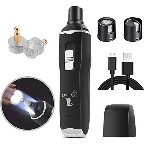 Pecute Large Dog Nail Grinder Rechargeable Electric Dog Nail Trimmer for Paw Grooming Gentle and Painless Nail Clippers for Medium and Large Dogs (2H Quick USB Charge 14H Long Work Time)