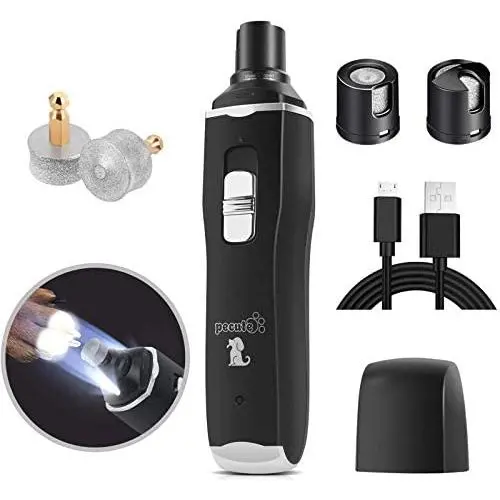 Pecute Large Dog Nail Grinder Rechargeable Electric Dog Nail Trimmer for Paw Grooming Gentle and Painless Nail Clippers for Medium and Large Dogs (2H Quick USB Charge 14H Long Work Time)