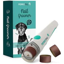 PERROPAL Pet Nail Groomer - Dog Nail Grinder with LED | Electric Nail File for Pets | Quiet Dog Nail Trimmers | Nail Grinder for Dog Grooming | Dog and Cat Nail Clipper | Electric Grinder for Nails