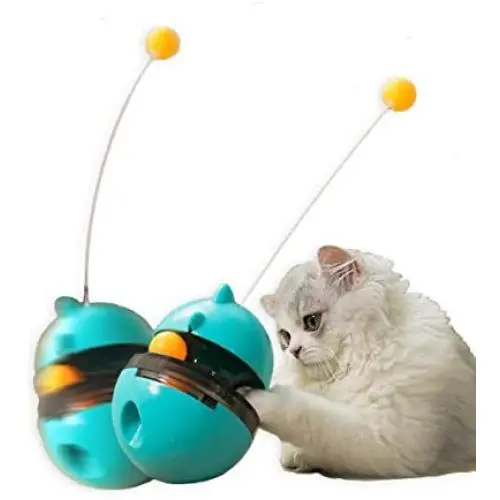 SUJAYU Cat Slow Feeder Ball, Tumbler Design Cat Food Dispenser Slow Eating Interactive Cat Toy Ball Detachable Wand Pet Puzzle Feeder SUJAYU Cat Slow Feeder Ball, Tumbler Design Cat Food Dispenser Slow Eating Interactive Cat Toy Ball Detachable Wand Pet Puzzle Feeder