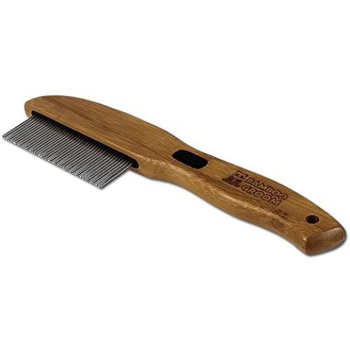 Alcott Bamboo Groom Rotating Pin Comb with 41 Rounded Pins for Pets Alcott Bamboo Groom Rotating Pin Comb with 41 Rounded Pins for Pets