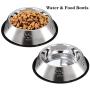 Inscape Data 2 Pack Dog Bowl Stainless Steel Dog Food and Water Bowls Pet Feeder Bowls with Spoons, Non-Slip Rubber Base - Easy to Clean