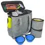 maxpama Dog Travel Bag - Weekend Tote Organizer Bag for Pet Travel, Airline Approved - Includes 1X Pet Travel Bag, 2X Food Storage Containers and 2X Collapsible Silicone Dog Bowls - Gray maxpama Dog Travel Bag - Weekend Tote Organizer Bag for Pet Travel, Airline Approved - Includes 1X Pet Travel Bag, 2X Food Storage Containers and 2X Collapsible Silicone Dog Bowls - Gray