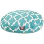 Teal Trellis Medium Round Indoor Outdoor Pet Dog Bed With Removable Washable Cover By Majestic Pet Products