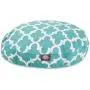 Teal Trellis Medium Round Indoor Outdoor Pet Dog Bed With Removable Washable Cover By Majestic Pet Products Teal Trellis Medium Round Indoor Outdoor Pet Dog Bed With Removable Washable Cover By Majestic Pet Products