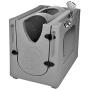 Pet Wash Enclosure with Splash Guard, Wheels & Removable Shelf