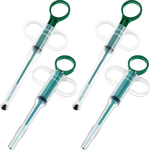 Nuanchu 4 Pack Pet Syringe Pet Pill Syringe Pet Piller Cat Pill Shooter Small Pills Pet Pill Dispenser Soft Tip Syringe Feeders for Cats Dogs Small Animals (Green)