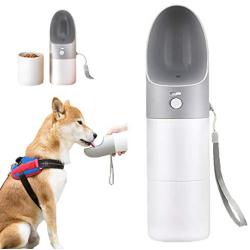 Dog Water Bottle for Walking, Durable Double Layer Animal Travel Drinking Water Bottle Bowl Dispenser and Food Container,Portable Water Bottle for Pet