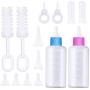 Frienda Pet Feeding Bottle Kit, Squeeze Liquid Cat Nursing Bottle Needle Tubing Kit and Replacement Mini Nipples for Kitten Puppy Small Pet Feeding Tool