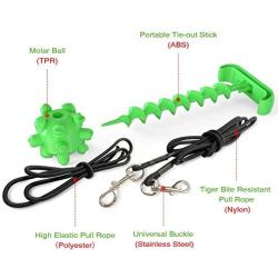 Dog Tie Out Cable - Dog Stake with Dog Toys for Aggressive Chewers,Dog Leash for Small Medium Large Dogs Tie Out Cable Great for Camping or the Garden, Suitable for Harness, Leash & Chain Attachments