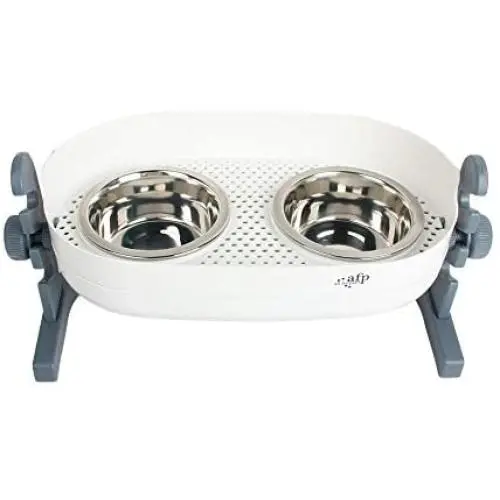 ALL FOR PAWS Raised Pet Bowls for Cats and Dogs Adjustable Elevated Feeder Bowls, Good for PetsDigestion and Joints