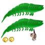 WeTest 2 Pack Natural Rubber Interactive Cat Toothbrush Catnip Toys - Refillable Catnip Shrimp Shape Pet Cleaning Chew Toothbrush Toy（Green） (LJ-ZXS-120203)