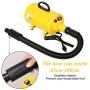 amzdeal Dog Dryer 3.8HP/2800W Stepless Adjustable Speed Dog Hair Dryer, Home Use/Professional Pet Grooming Blower, Pet Hair Force Dryer Blaster with Heater, Spring Hose, and 4 Different Nozzles