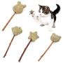 ocijf179 Cat Toy Pet Cat Kitten Star Claw Bear Head Shape Catnip Silvervine Molar Play Chew Toy - Bear Head