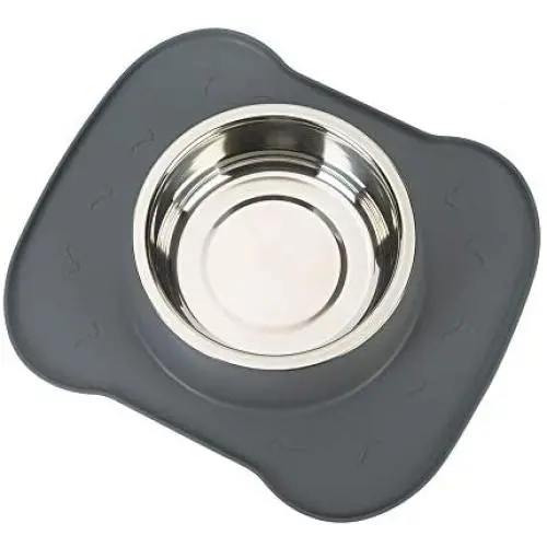 Hoping Large Dog Bowl-No Spill Dog Bowl Non Slip Silicone Mat Dog Water Food Bowl One Stainless Steel Cat Bowl Dish for Large Dog Hoping Large Dog Bowl-No Spill Dog Bowl Non Slip Silicone Mat Dog Water Food Bowl One Stainless Steel Cat Bowl Dish for Large Dog