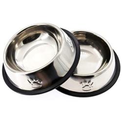 AYECEHI Stainless Steel Dog Cat Bowls Cat Food Bowls with Rubber Base for Small Dogs, Cat Dish Bowl Dog Food Bowls No Spill(Set of 2)