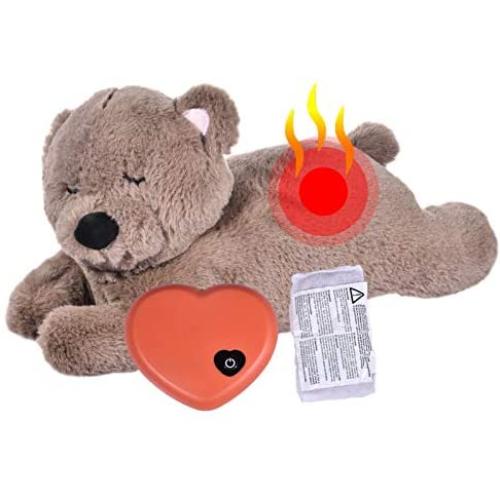 LILEI Dog Toy Plush Toy, Pet Behavioral Training Aid Toy with Built-in Heartbeat Device, Dog Toy Heartbeat Plush Puppy Toy, Perfect for Dogs Cats, 7.8x13.8x7inch