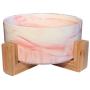 Ceramic Elevated Dog Food or Water Bowl-No Spill or Tip Over-Pet Food Water Feeder Dish-Stylish Marble Finish- Sold with Cotton Gift Bag