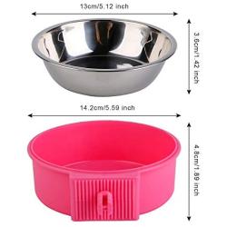 UPSCOOL Crate Dog Bowl, Removable Stainless Steel Hanging Pet Cage Bowl Food & Water Feeder Coop Cup for Cat, Puppy, Birds, Rats, Guinea Pigs,14oz