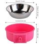 UPSCOOL Crate Dog Bowl, Removable Stainless Steel Hanging Pet Cage Bowl Food & Water Feeder Coop Cup for Cat, Puppy, Birds, Rats, Guinea Pigs,14oz