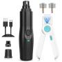 Electric Dog Nail Grinder & Cat Nail Clippers with Light, 2 Speed Rechargeable Pet Trimmer Pet Nail Trimmer, Painless Grooming & Smoothing for Small Medium Large Dogs & Cats