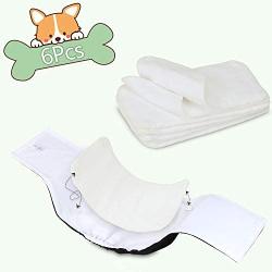 LUXJA Reusable Male Dog Diaper Pads (6 Pack), L2