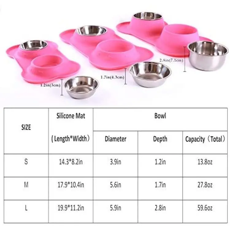 AsFrost Dog Food Bowls Stainless Steel Dog Bowls with No Spill Non-Skid  Silicone Mat, Dog