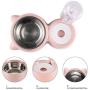 HXN Double Dog Cat Bowls, Water and Food Bowl Set with Detachable Stainless Steel Bowl, Automatic Water Dispenser Bottle, Pet Feeder for Small Medium Size Dog Cat