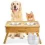 Morvat Raised Dog Bowl Feeding Station for Large Dogs -Double Dog Dishes Elevated for Large Dogs & Cat Pet Feeder, Adjustable Bamboo Dog Dishes for Large Dogs - 3 Heights & 4 Stainless Steel Dog Bowls Morvat Raised Dog Bowl Feeding Station for Large Dogs -Double Dog Dishes Elevated for Large Dogs & Cat Pet Feeder, Adjustable Bamboo Dog Dishes for Large Dogs - 3 Heights & 4 Stainless Steel Dog Bowls