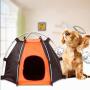 Wohenmang Small Animal Activity Toy Pop-up Tent, Outdoor Waterproof Pet House, Dog Nest Tent Cabin, Portable Pet Tent for Small Dog Cat, Blue+Orange, 27.2 x 21.7 x 20.9inches