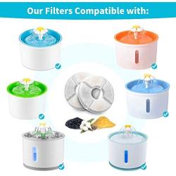 Tiumiso EZMioo Cat Water Fountain Filters, Pet Fountain Filter Triple Filtration System Replacement Filter, Concentrated Carbon Technology Filters for Automatic Flower Water Dispenser(4 Pack, 4 Pack)