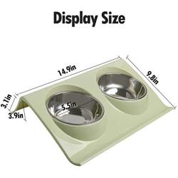 NAODONGLI Cat Food Bowls, 15 ° Tilting Cat Bowls Double Cat Food Bowls Transparent Cat Food Bowl Cat Food Bowl Cat Bowls for Cats Puppy Food and Water