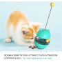 esonmus Cat Tumbler Toys, Cat Slow Feeder Toy Tumbler Shaped Food Dispensing Cat Interactive Toy Pet Treat Ball with Teasing Wand-Blue