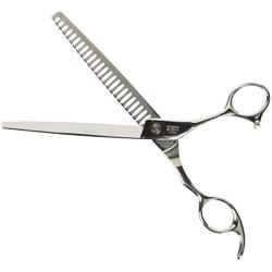 ShearsDirect Japanese 440C 24 Tooth Chunker with Light Blue Gem Stone Tension and Anatomic Handle, 7.5-Inch