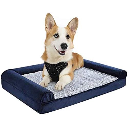 rabbitgoo Dog Harness Extra Large and Pet Dog Bed Bundle Set - Adjustable No-Pull Pet Vest with Handle and Leash Clips - Removable Cover & Waterproof Liner, Washable Orthopedic Dog Bed Lounge Sofa