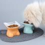 JUILE YUAN Raised Cat Food Bowl, Elevated Slanted Kitten Bowl, Cat Dish Bowl, Ceramic Cat Pet Feeding Bowl – Stable and Sturdy Design – Comfortable and Safe Eating – Easy to Clean