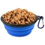 Superma Collapsible Dog Bowl 2 Pack Silicone Foldable Small Travel Dog Water Bowl 350ml for Dogs and Cats Pets, 12OZ, Black&Blue