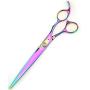 LILYS PET HIGH-END SERIES Japan 440C Stainless Steel Professional Pet Grooming Scissors Set,Rainbow Color,Cutting&Thinning&Two-way Curved shears Set (8.0'')