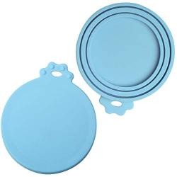 ISKM Pet Food Can Cover Universal Silicone Cat Dog Food Can Lids 1 Fit 3 Standard Size BPA Free FDA Food Grade & Dishwasher Safe Blue …