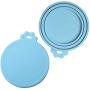 ISKM Pet Food Can Cover Universal Silicone Cat Dog Food Can Lids 1 Fit 3 Standard Size BPA Free FDA Food Grade & Dishwasher Safe Blue …