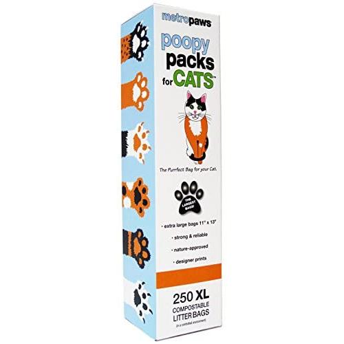 Poopy Packs for Cats XL Cat Litter Bags (Orange Paws)